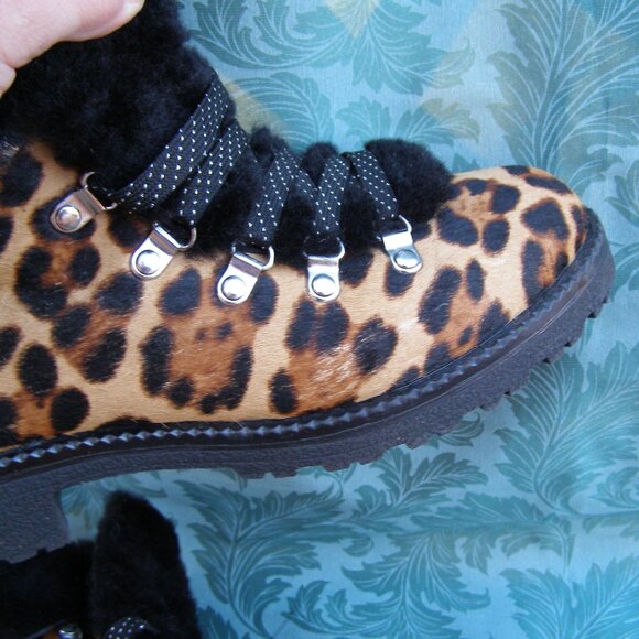 🤎🖤 J. Crew size 8-8.5 Nordic Boots in Leopard Calf Hair - Picture 8 of 12